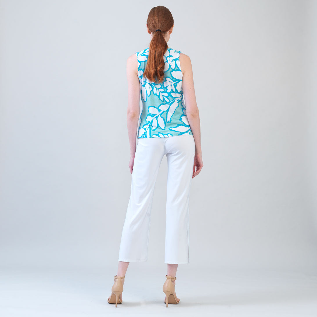 Sleeveless V-Neck Center Front Tie Top - Paradise Petal - Limited Sizes | Clara Sunwoo Top Pick