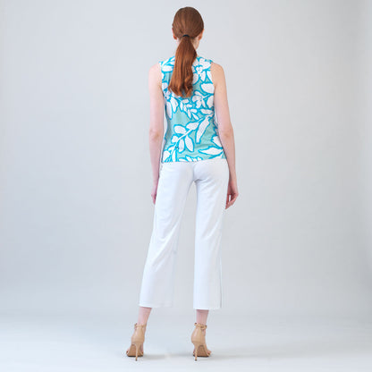 Sleeveless V-Neck Center Front Tie Top - Paradise Petal - Limited Sizes | Clara Sunwoo Top Pick