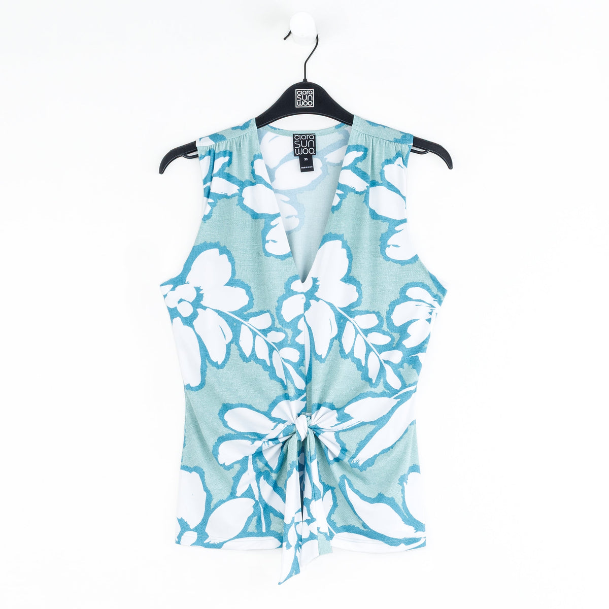 Sleeveless V-Neck Center Front Tie Top - Paradise Petal - Limited Sizes | Clara Sunwoo Top Pick