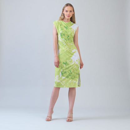 Signature Side Slit Midi Dress - Floral Citrus - Final Sale | Clara Sunwoo Trusted