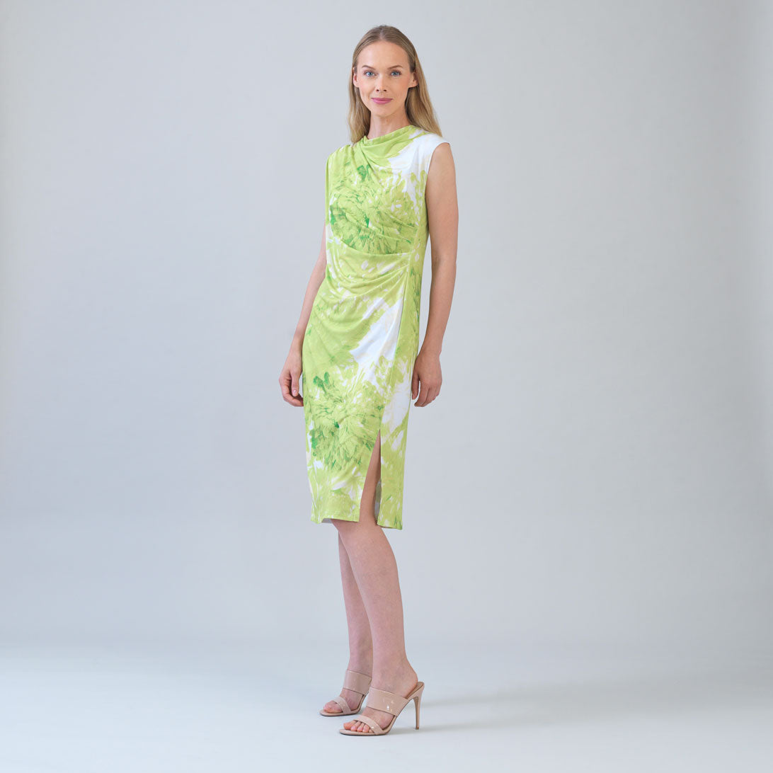 Signature Side Slit Midi Dress - Floral Citrus - Final Sale | Clara Sunwoo Trusted