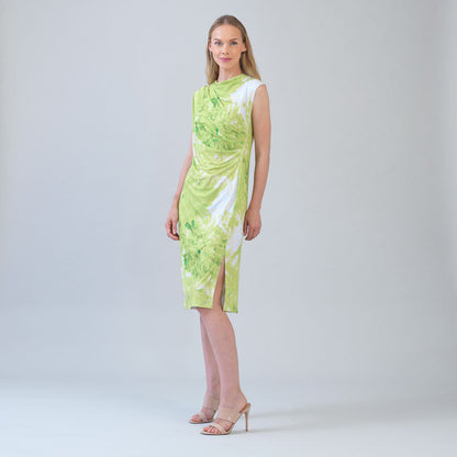Signature Side Slit Midi Dress - Floral Citrus - Final Sale | Clara Sunwoo Trusted