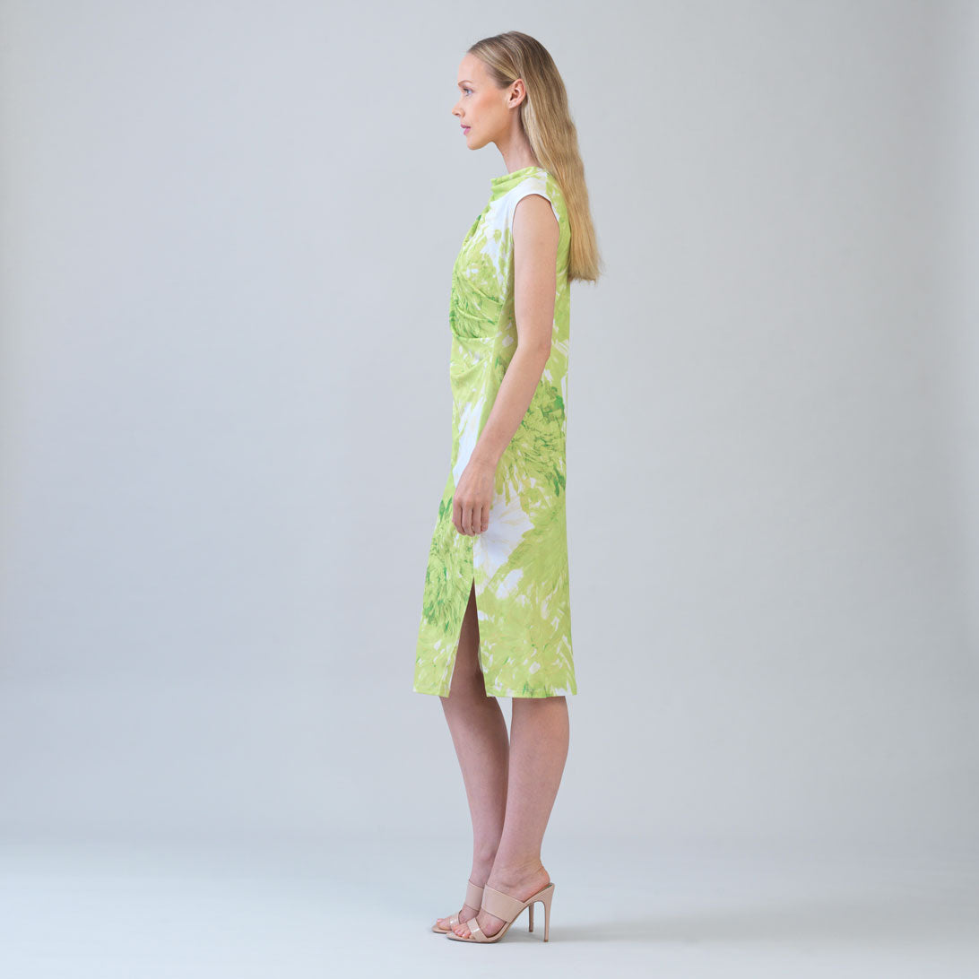 Signature Side Slit Midi Dress - Floral Citrus - Final Sale | Clara Sunwoo Trusted