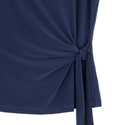 Slant Sleeve Side Tie Top - Navy | Clara Sunwoo Exclusive