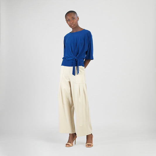 Signature Side Tie Top - Cobalt - Limited Sizes | Clara Sunwoo Great Value