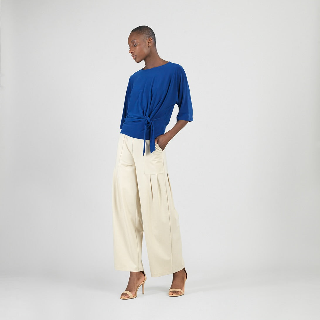 Signature Side Tie Top - Cobalt - Limited Sizes | Clara Sunwoo Great Value