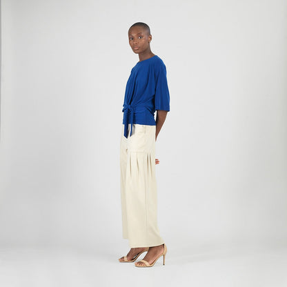 Signature Side Tie Top - Cobalt - Limited Sizes | Clara Sunwoo Great Value