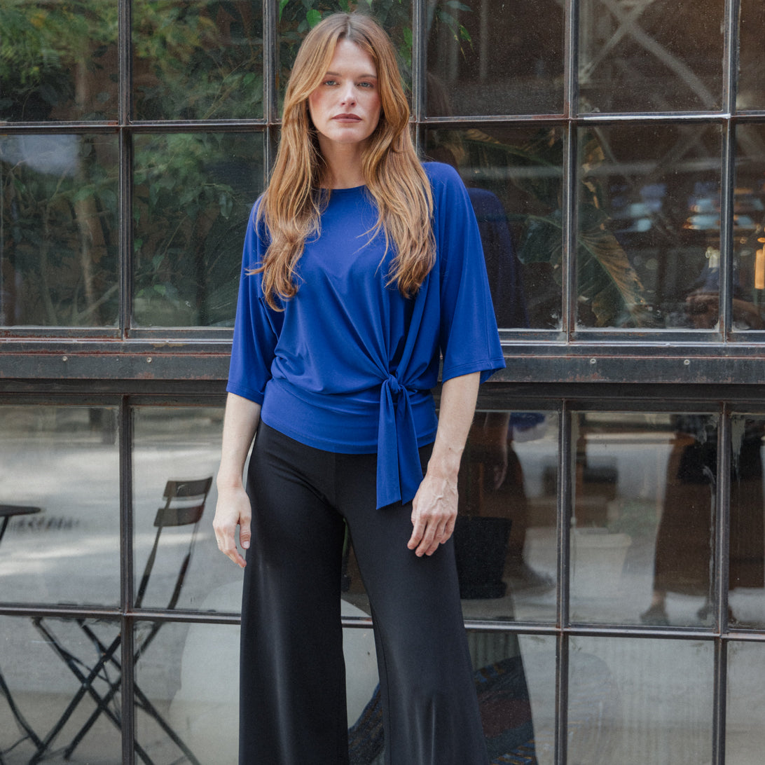 Signature Side Tie Top - Cobalt - Limited Sizes | Clara Sunwoo Great Value