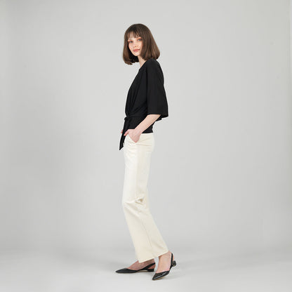 Signature Side Tie Top - Black | Clara Sunwoo Discount