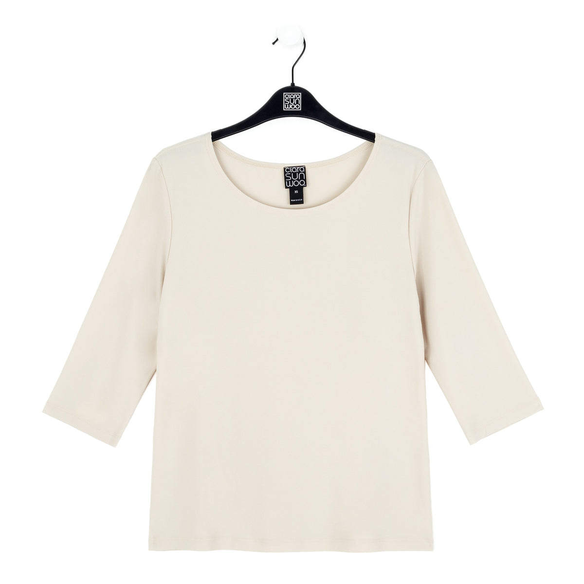 Scoop Neck Half Sleeve Top - Bone | Clara Sunwoo New