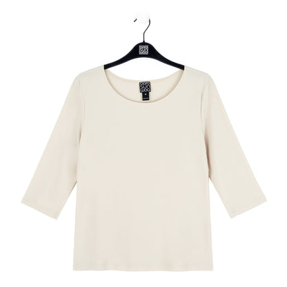 Scoop Neck Half Sleeve Top - Bone | Clara Sunwoo New