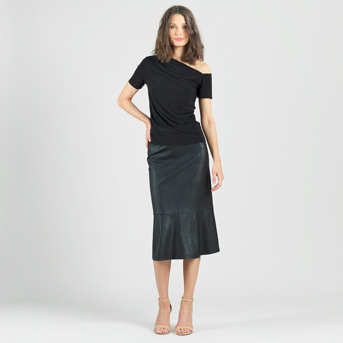 Angular Drape Neck Off Shoulder Top - Black - Limited Sizes | Clara Sunwoo Discount