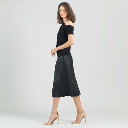 Angular Drape Neck Off Shoulder Top - Black - Limited Sizes | Clara Sunwoo Discount