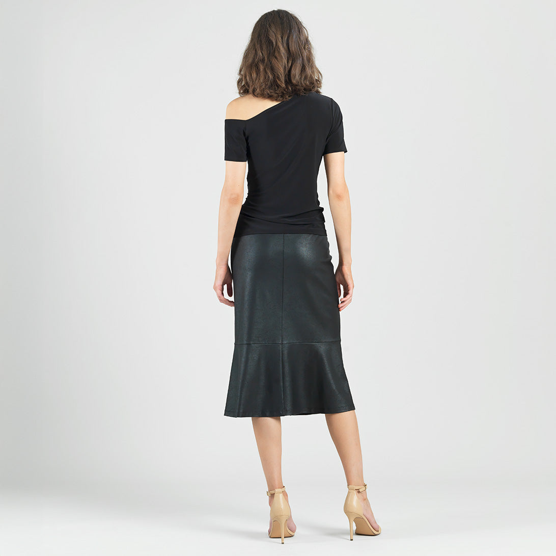 Angular Drape Neck Off Shoulder Top - Black - Limited Sizes | Clara Sunwoo Discount