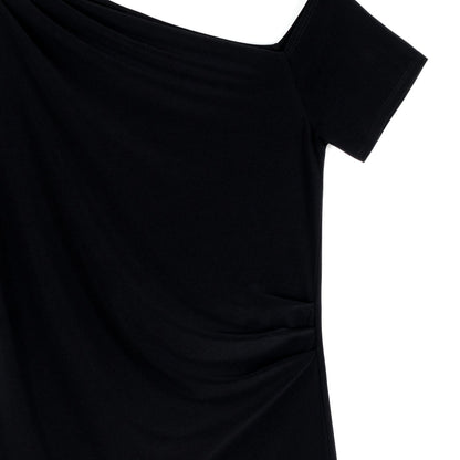 Angular Drape Neck Off Shoulder Top - Black - Limited Sizes | Clara Sunwoo Discount