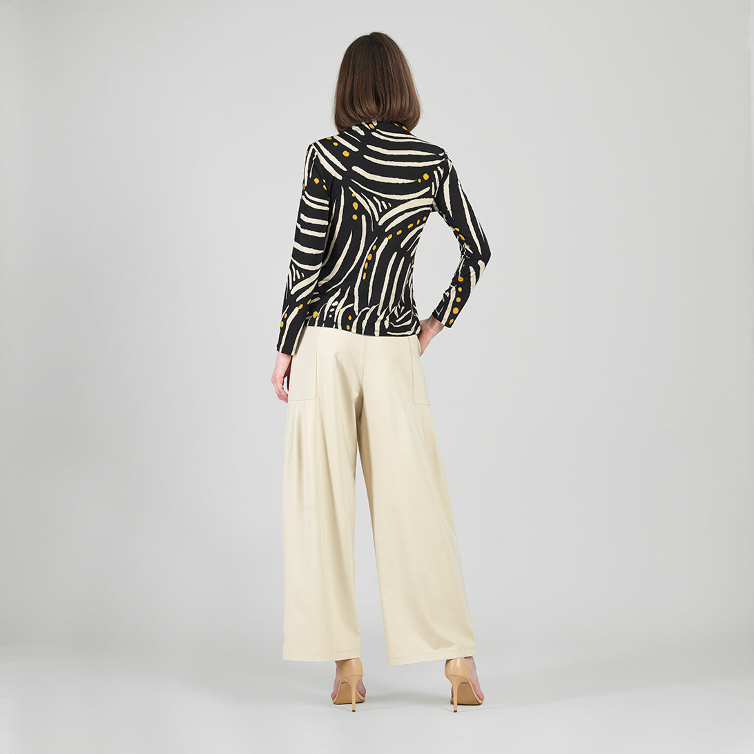 Center Front Tie Top - Dots & Stripes | Clara Sunwoo Classic