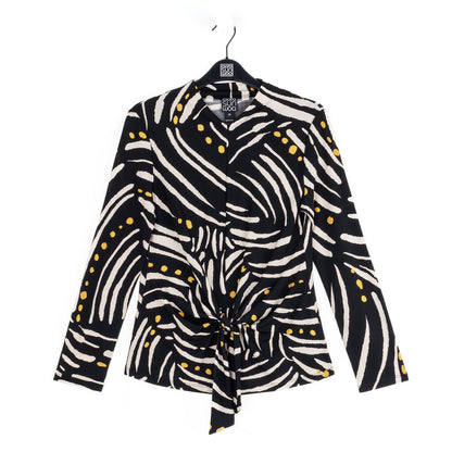 Center Front Tie Top - Dots & Stripes | Clara Sunwoo Classic