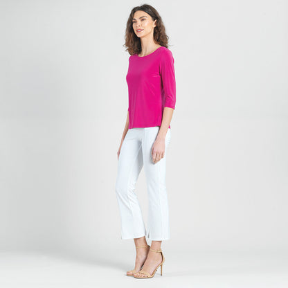 Scoop Neck Half Sleeve Top - Hot Pink | Clara Sunwoo Best Price