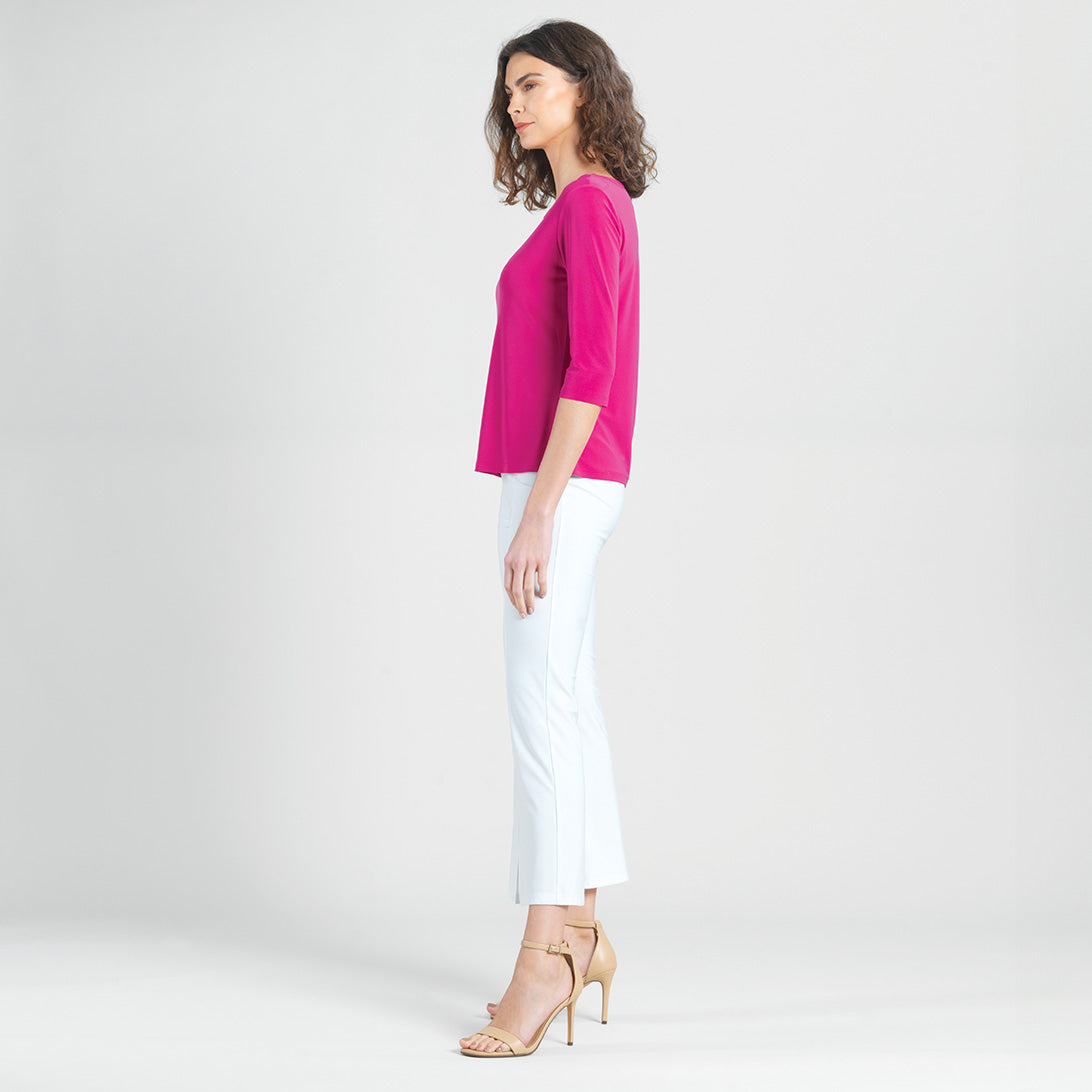 Scoop Neck Half Sleeve Top - Hot Pink | Clara Sunwoo Best Price