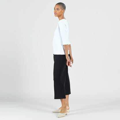 Scoop Neck Half Sleeve Top - White | Clara Sunwoo Essential