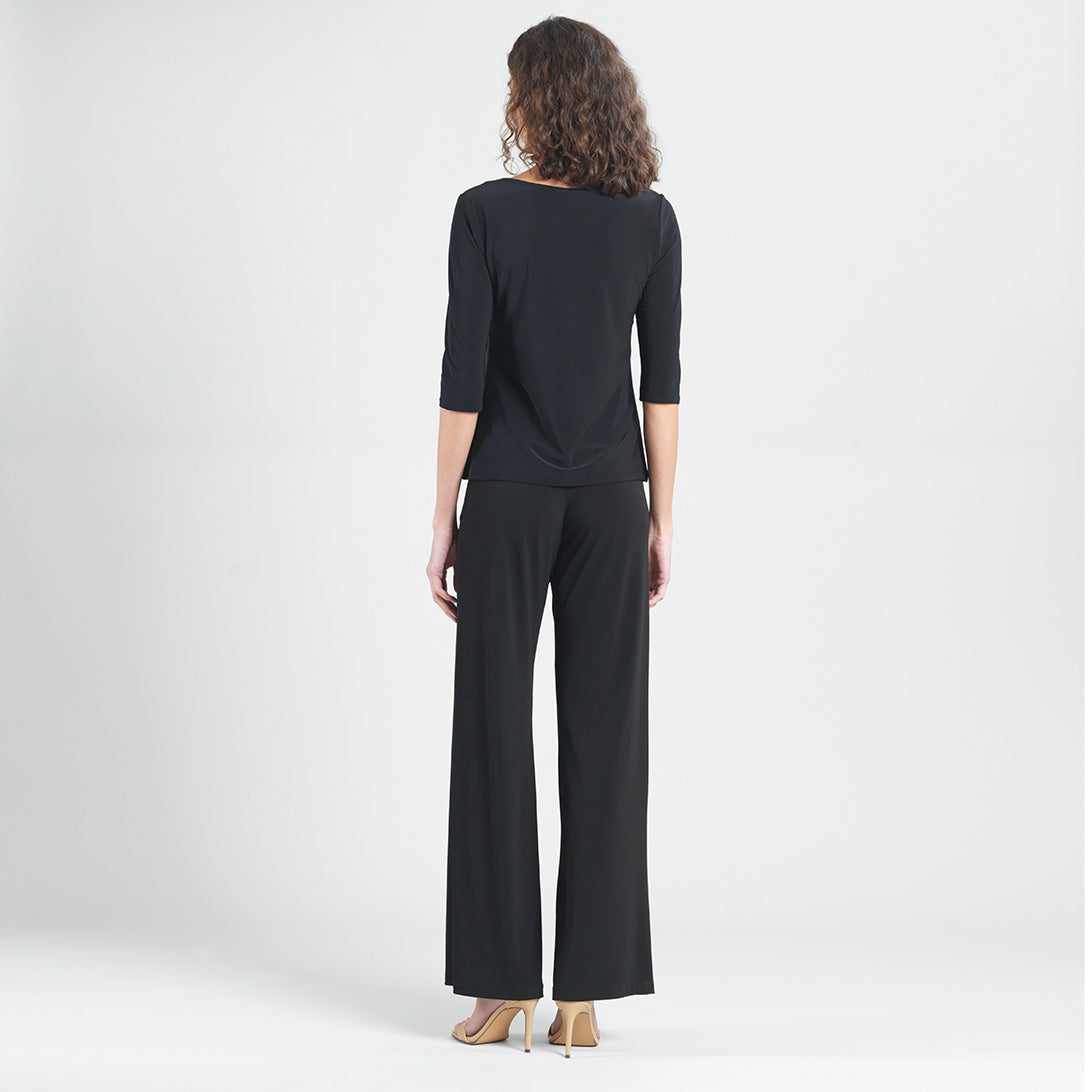 Scoop Neck Half Sleeve Top - Black | Clara Sunwoo New