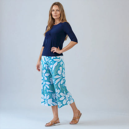 Scoop Neck Half Sleeve Top - Navy | Clara Sunwoo Discount