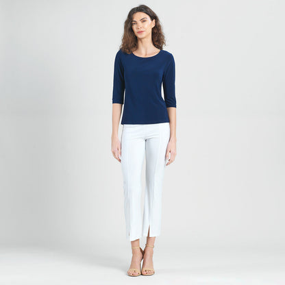 Scoop Neck Half Sleeve Top - Navy | Clara Sunwoo Discount