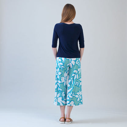 Scoop Neck Half Sleeve Top - Navy | Clara Sunwoo Discount