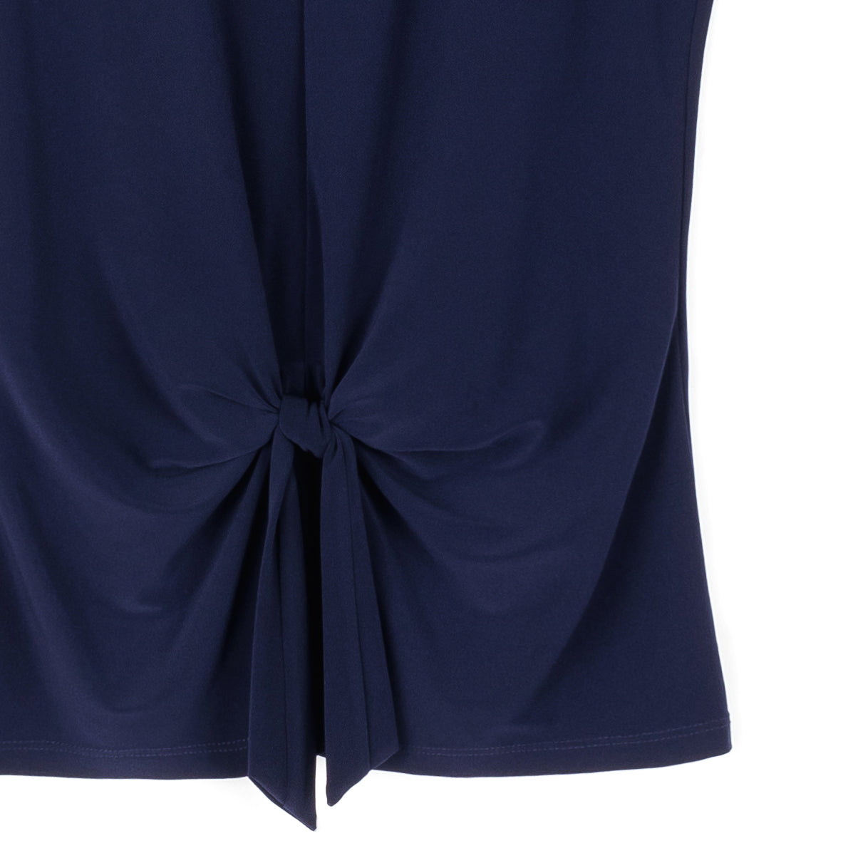 Sleeveless V-Neck Center Front Tie Top - Navy | Clara Sunwoo Deals