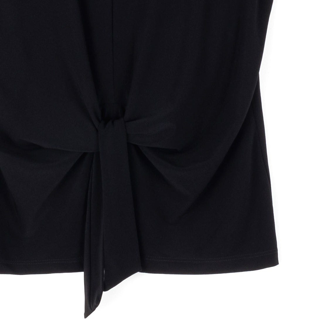 Sleeveless V-Neck Center Front Tie Top - Black | Clara Sunwoo Deals