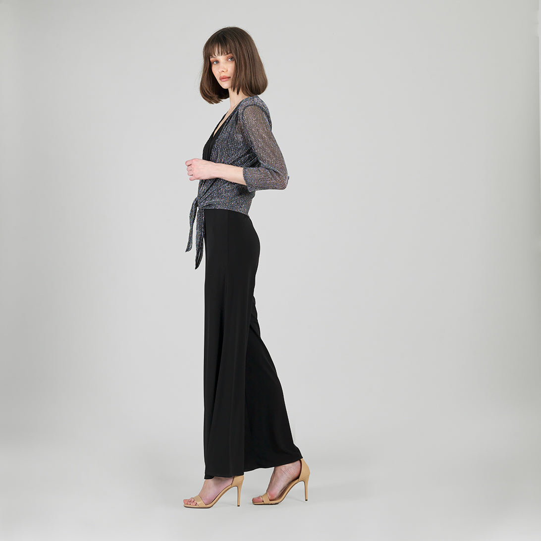 Sheer Shimmer - Modern Tie Front Cardigan - Silver - Limited Sizes | Clara Sunwoo Popular