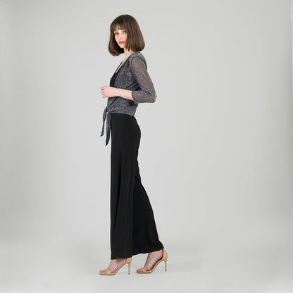 Sheer Shimmer - Modern Tie Front Cardigan - Silver - Limited Sizes | Clara Sunwoo Popular