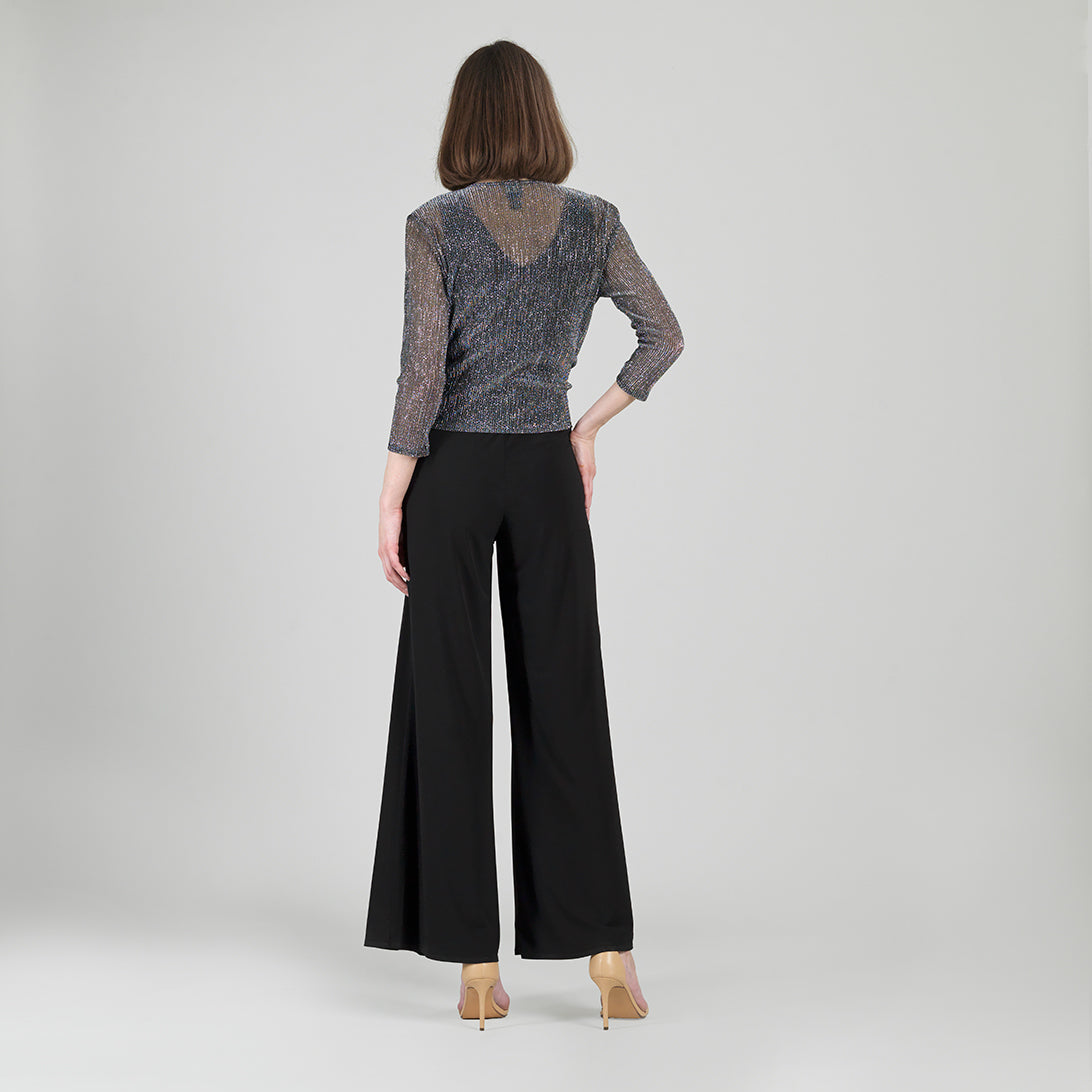 Sheer Shimmer - Modern Tie Front Cardigan - Silver - Limited Sizes | Clara Sunwoo Popular