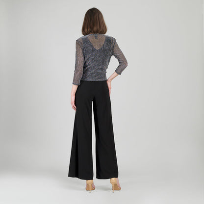 Sheer Shimmer - Modern Tie Front Cardigan - Silver - Limited Sizes | Clara Sunwoo Popular