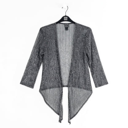 Sheer Shimmer - Modern Tie Front Cardigan - Silver - Limited Sizes | Clara Sunwoo Popular