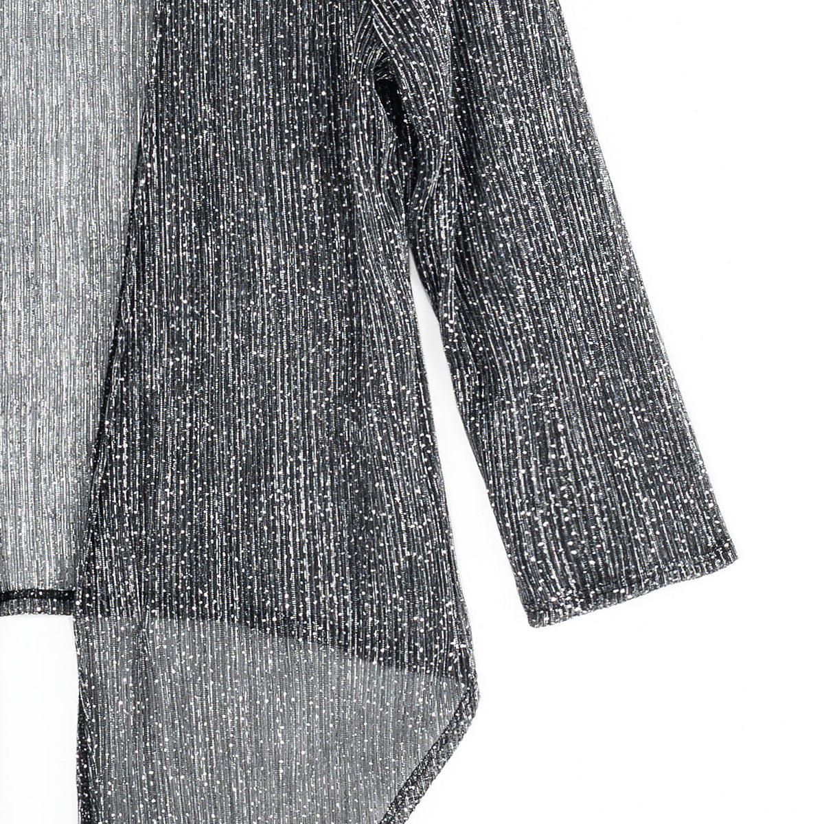 Sheer Shimmer - Modern Tie Front Cardigan - Silver - Limited Sizes | Clara Sunwoo Popular