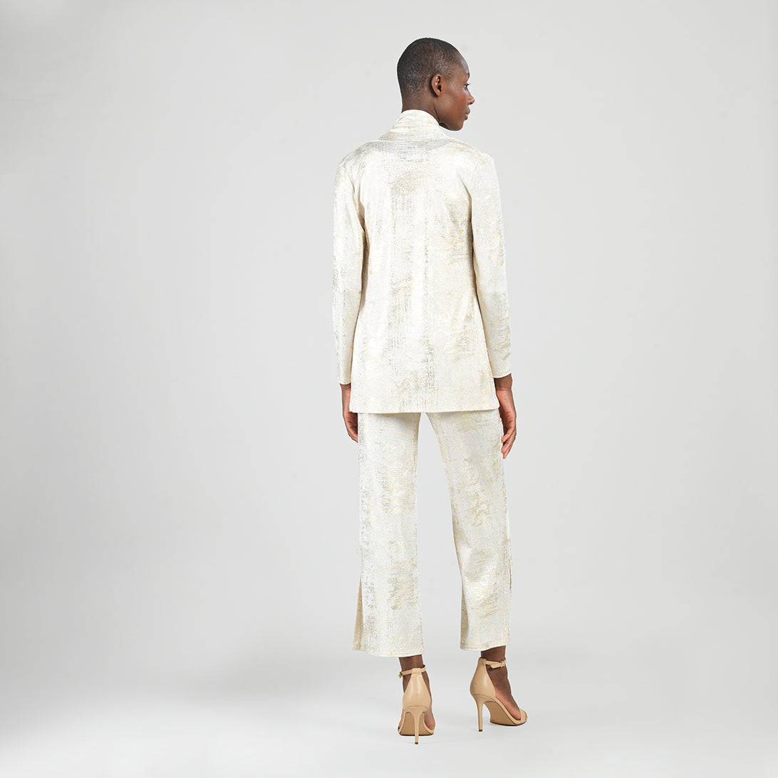 Foil Sheen - Drape Tunic Cardigan - Champagne - Final Sale | Clara Sunwoo Great Value