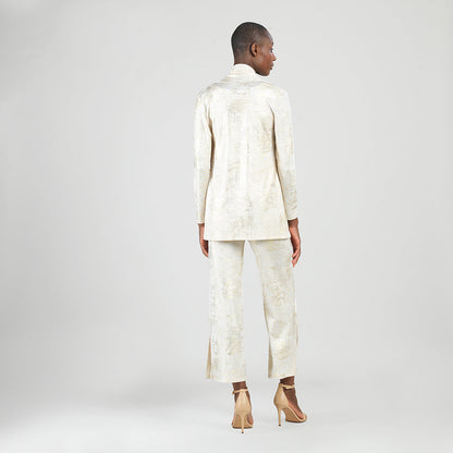 Foil Sheen - Drape Tunic Cardigan - Champagne - Final Sale | Clara Sunwoo Great Value