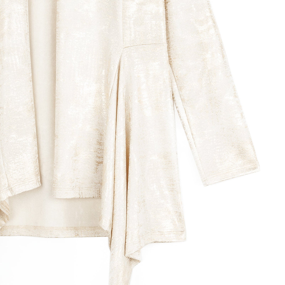 Foil Sheen - Drape Tunic Cardigan - Champagne - Final Sale | Clara Sunwoo Great Value