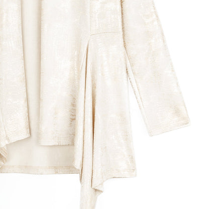 Foil Sheen - Drape Tunic Cardigan - Champagne - Final Sale | Clara Sunwoo Great Value