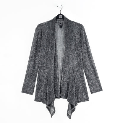 Sheer Shimmer - Drape Tunic Cardigan - Silver - Final Sale | Clara Sunwoo Exclusive