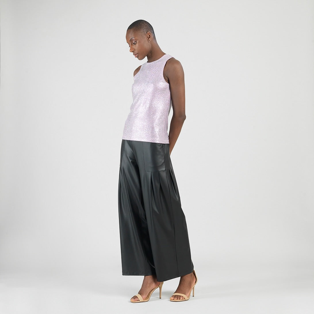Glitter Foil - Jewel Neck Tank - Pink - Final Sale | Clara Sunwoo Deals