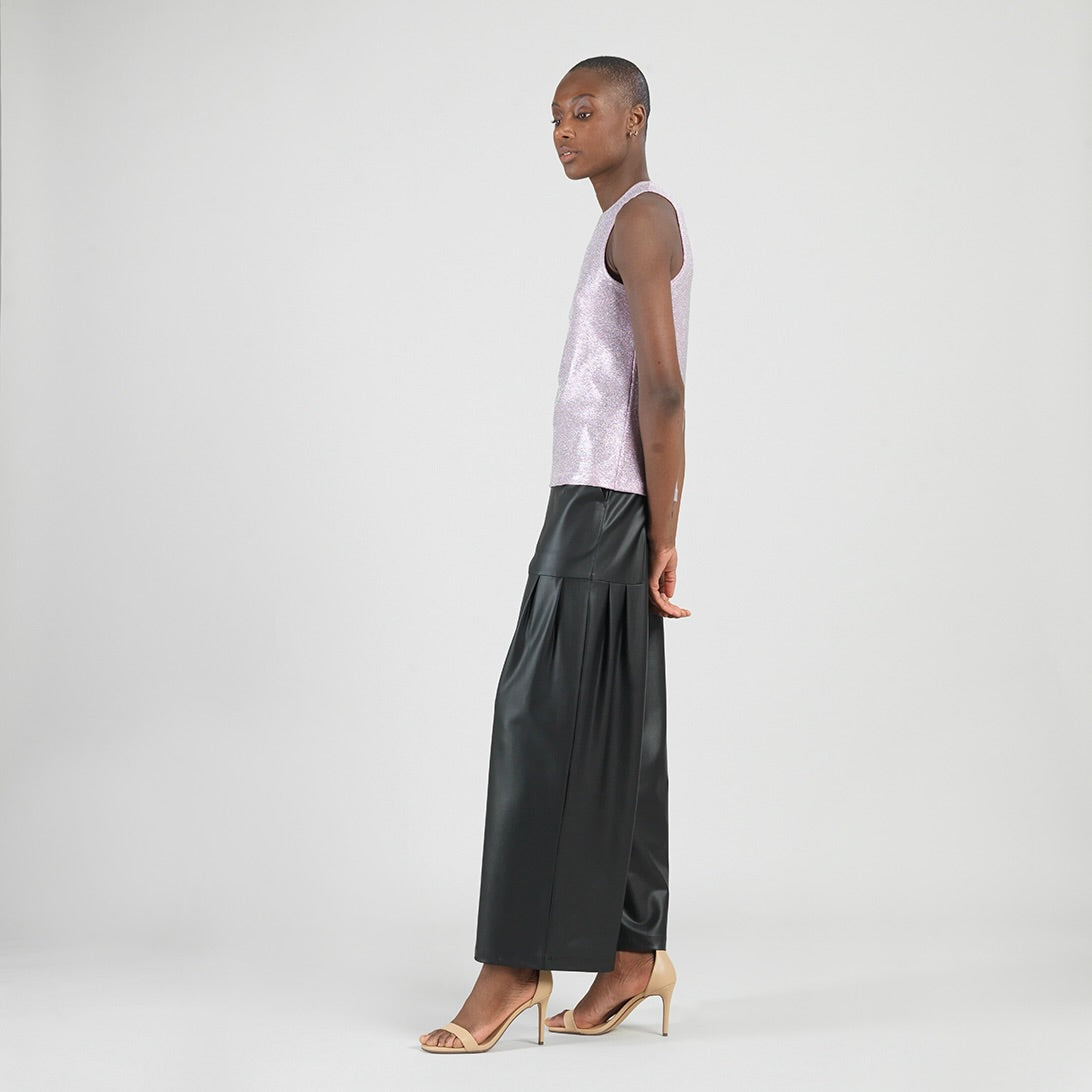 Glitter Foil - Jewel Neck Tank - Pink - Final Sale | Clara Sunwoo Deals
