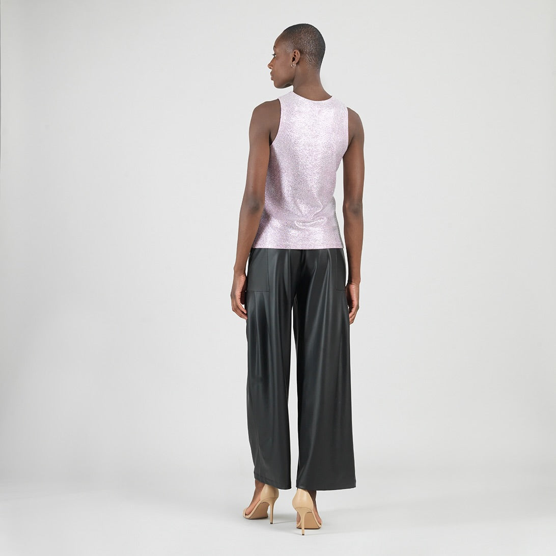 Glitter Foil - Jewel Neck Tank - Pink - Final Sale | Clara Sunwoo Deals