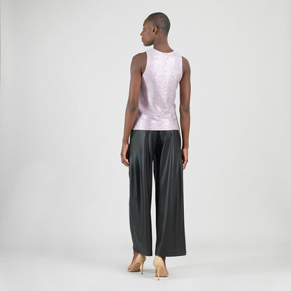 Glitter Foil - Jewel Neck Tank - Pink - Final Sale | Clara Sunwoo Deals