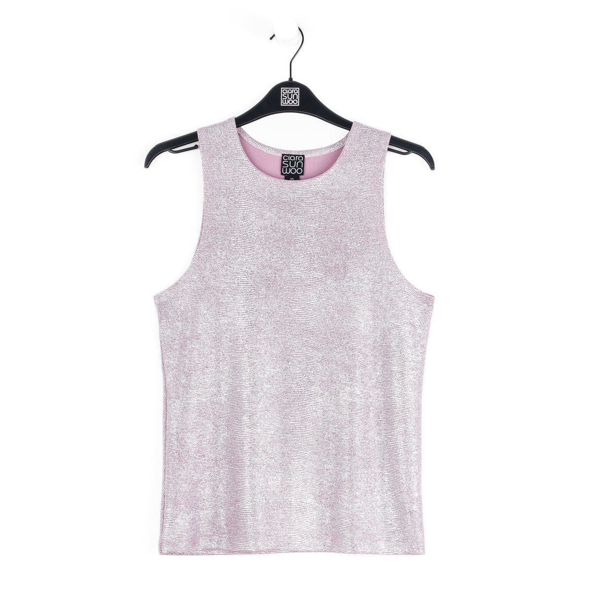 Glitter Foil - Jewel Neck Tank - Pink - Final Sale | Clara Sunwoo Deals