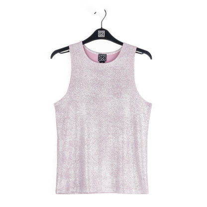 Glitter Foil - Jewel Neck Tank - Pink - Final Sale | Clara Sunwoo Deals
