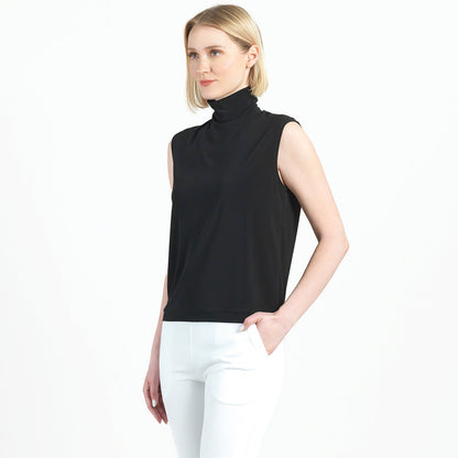 Mock Neck Box Tank - Black - Final Sale | Clara Sunwoo Featured