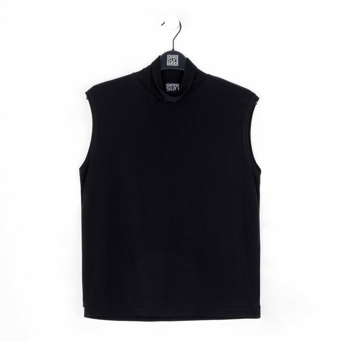 Mock Neck Box Tank - Black - Final Sale | Clara Sunwoo Featured