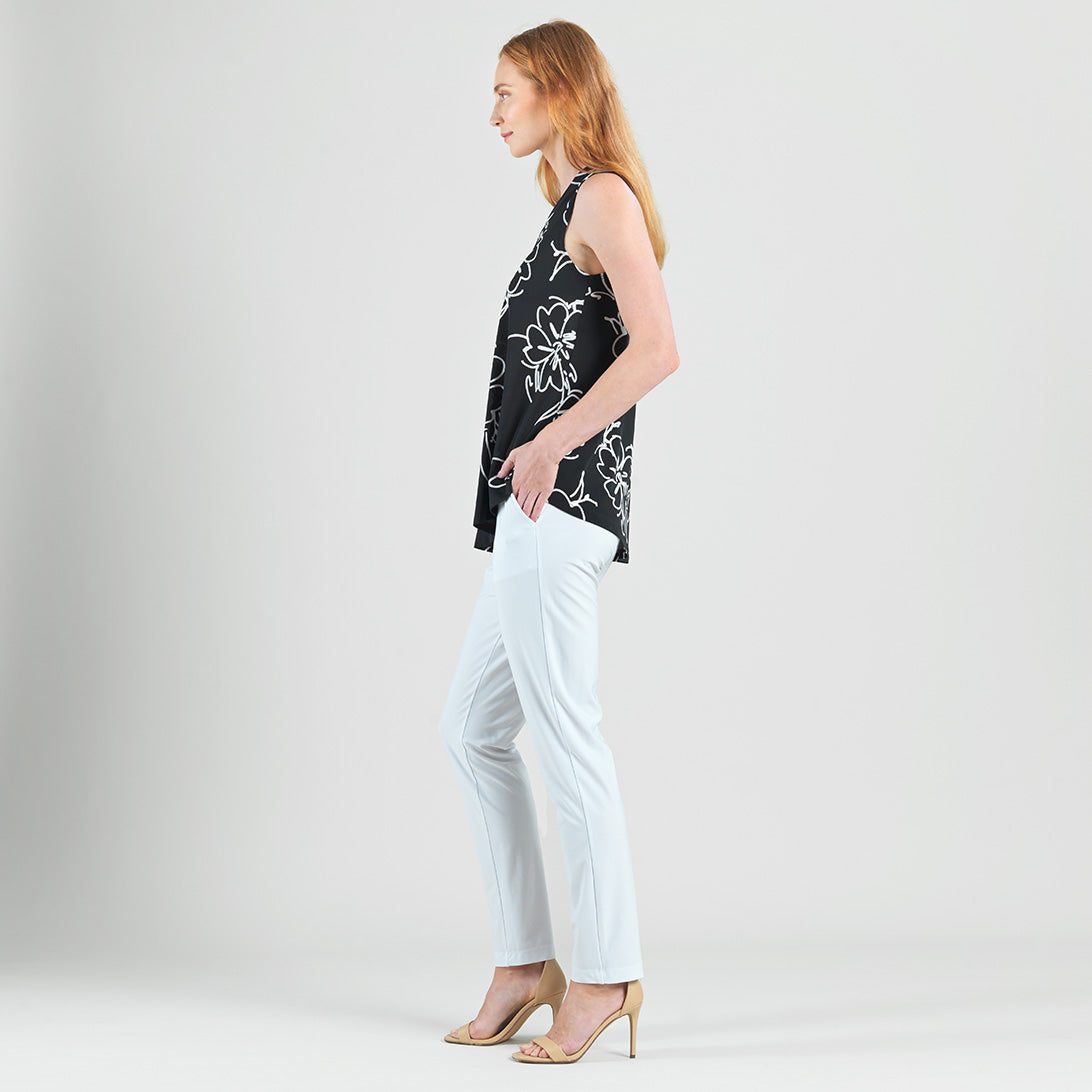 Crepe Knit - Asymmetrical Tunic Tank - Blossom Sketch - Final Sale | Clara Sunwoo Featured